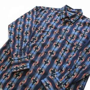 Wrangler Pearl Snap Southwestern Aztec Western Cowboy Large Vintage